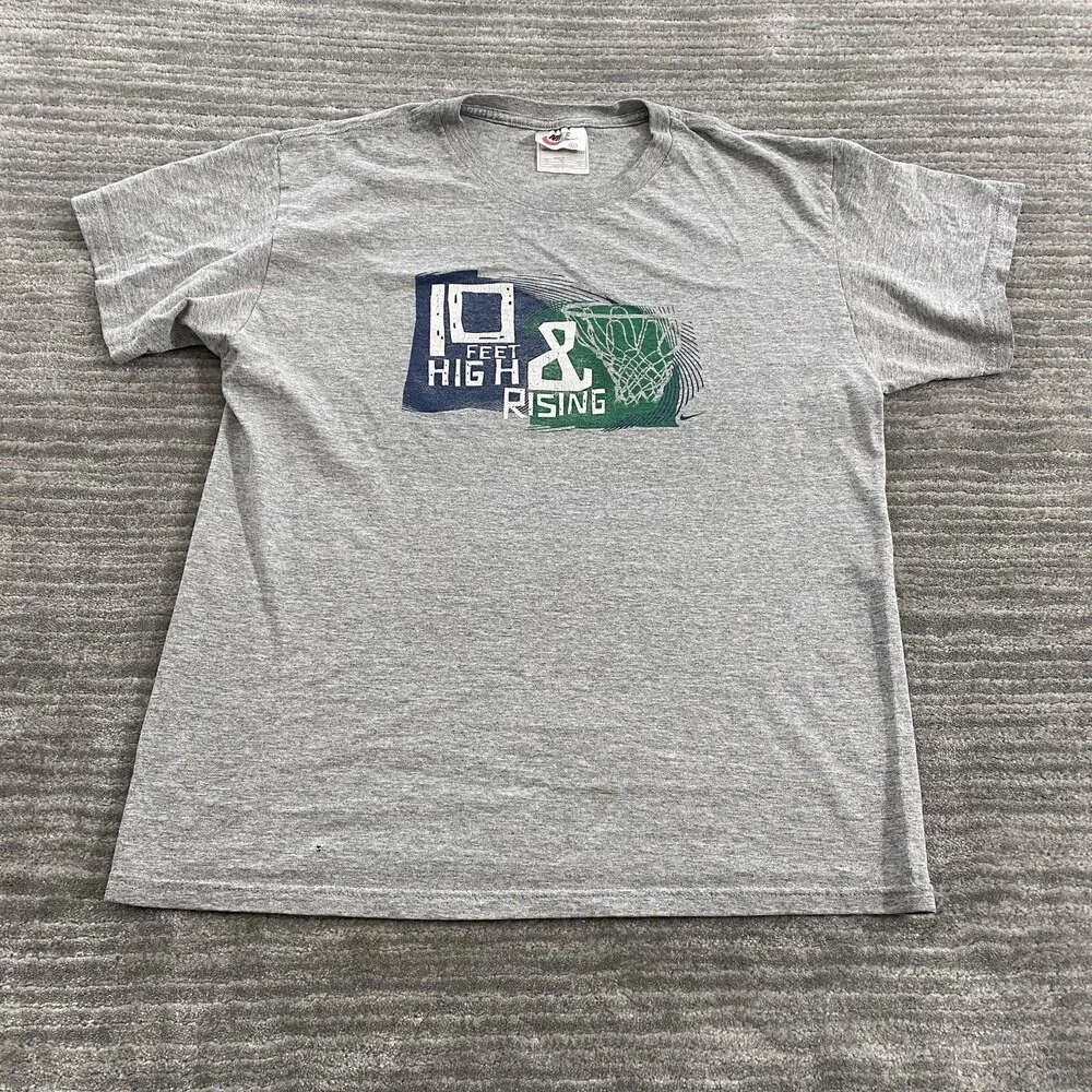 Vintage Nike Shirt Youth XL Gray 10 Feet High & Rising Made USA Basketball 90s
